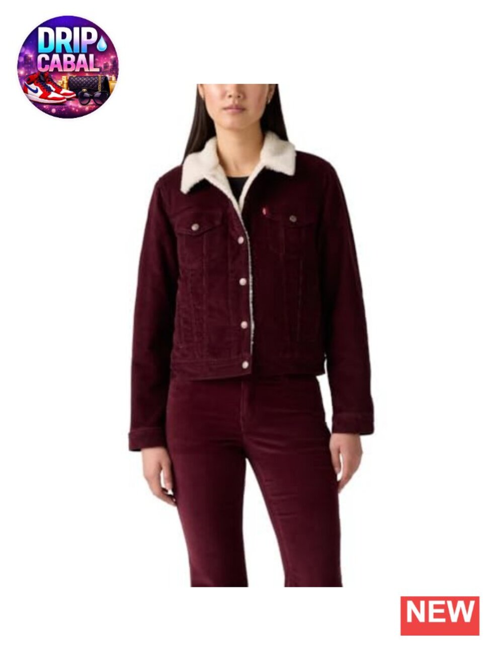 Sherpa Lined Trucker Jacket Corduroy Regular Fit Long Sleeve Casual